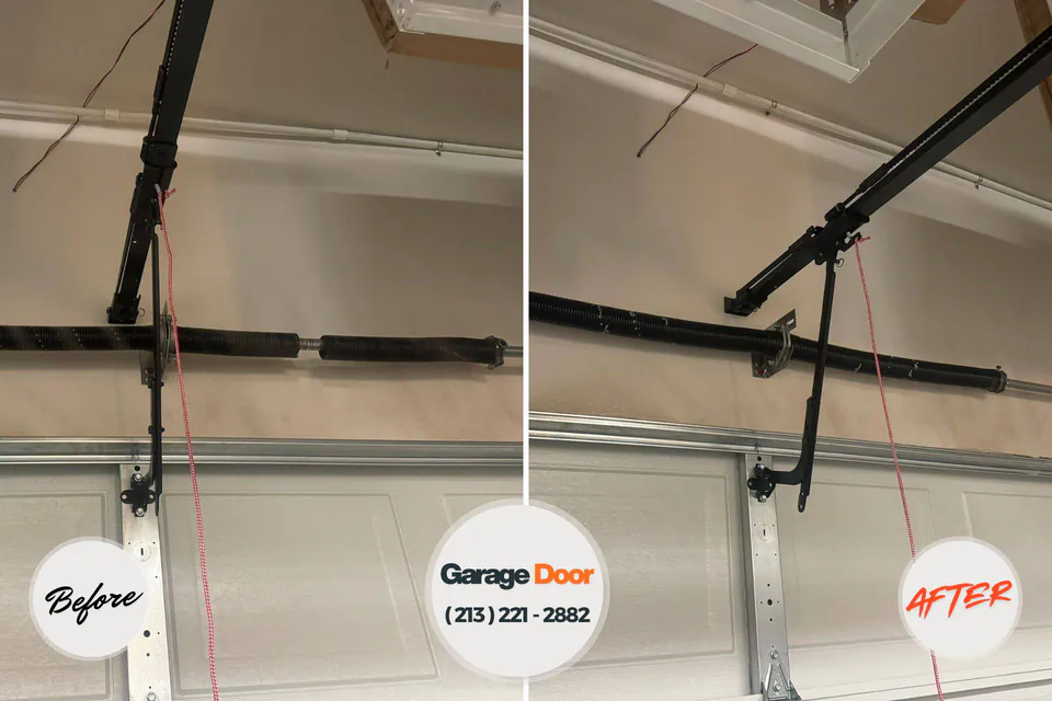 Before and after: garage door repair Warm Mineral Springs, FL